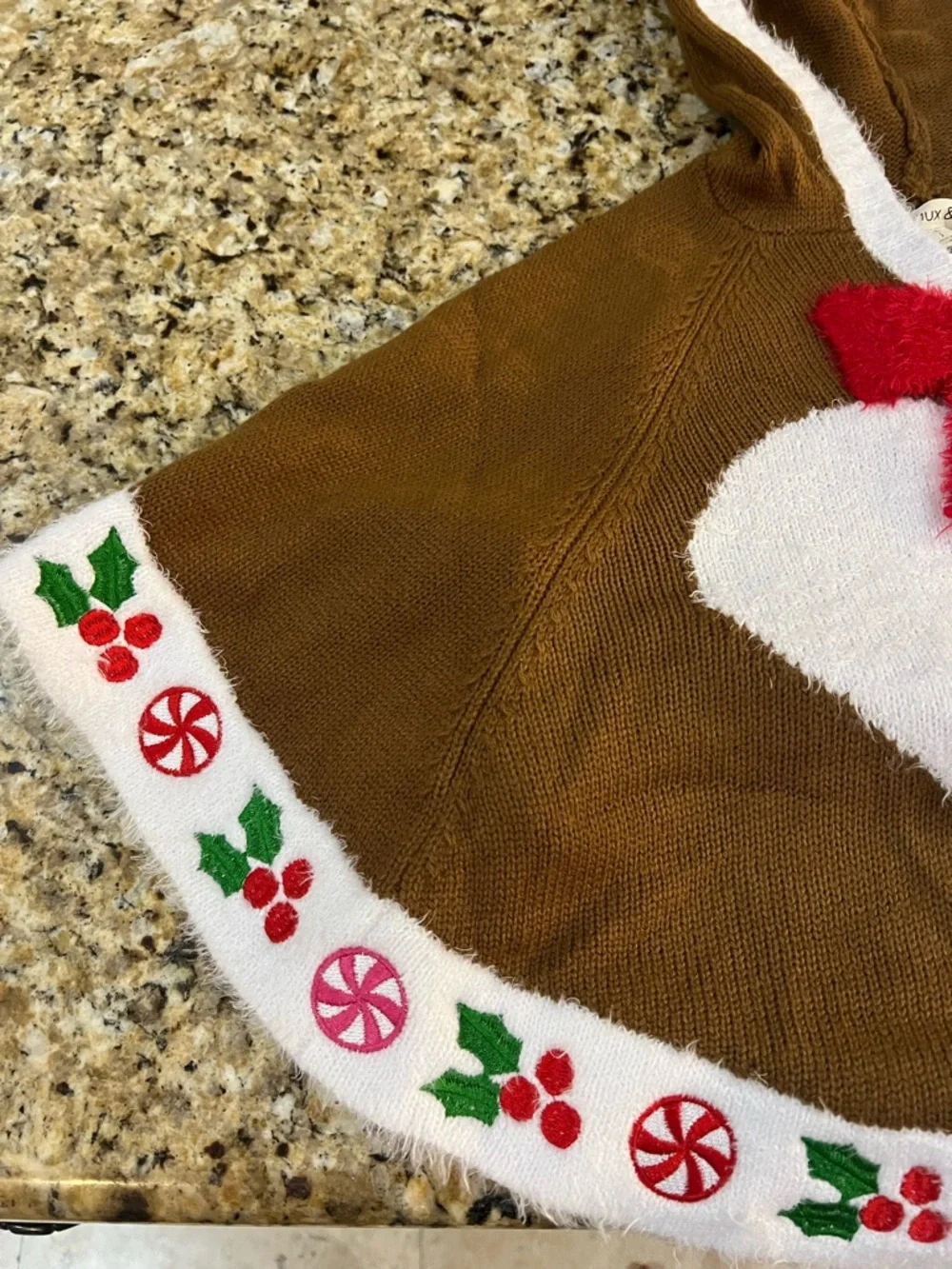 New - Margaux & Lexi Girls Reindeer Christmas Hooded Poncho Sweater | Size 5